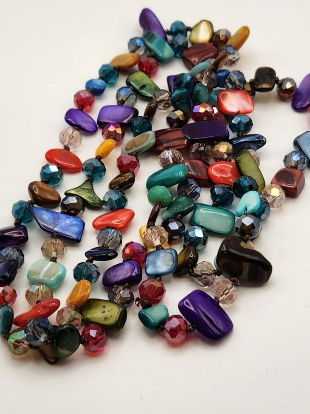 Long beaded necklace four different color blends NEW - Picture 6 of 9